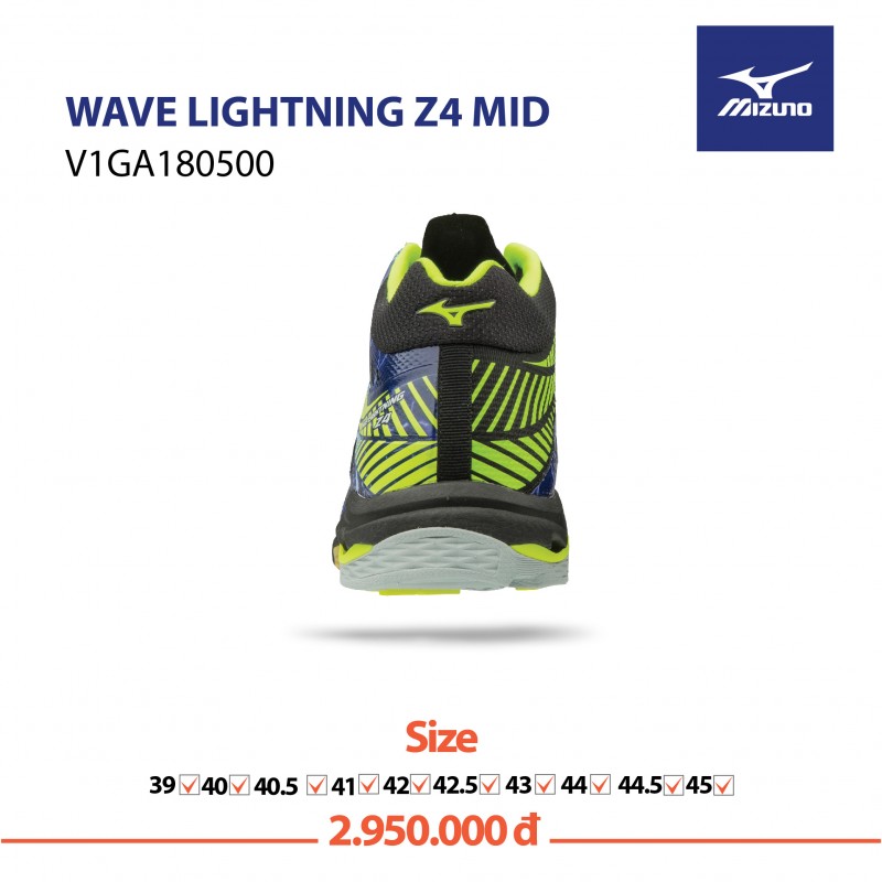 GIÀY BÓNG CHUYỀN WAVE LIGHTNING Z4 MID XANH VÀNG 