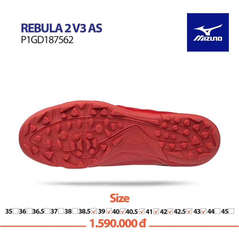 GIÀY BÓNG ĐÁ MIZUNO REBULA 2 V3 AS ĐỎ | Thethaovn.vn